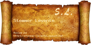 Stemmer Levente névjegykártya