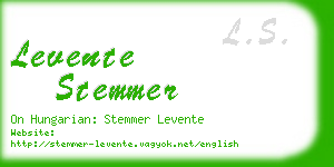 levente stemmer business card